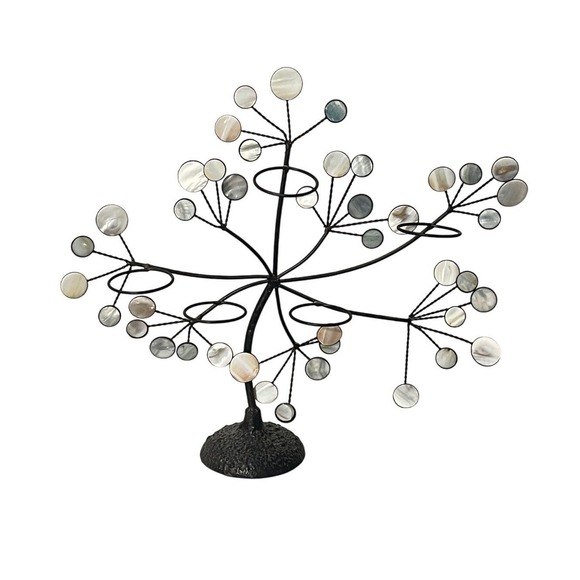 Other - Vintage Metal Tree of life  Votive Holder  Bronze Mother of Pearl Shell Art